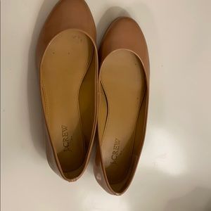 J. Crew Nude Metallic-heel patent leather flats